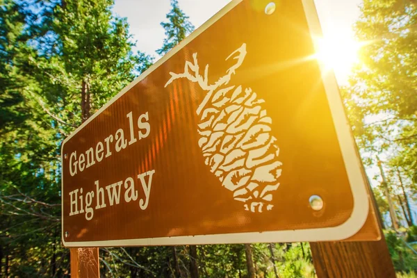 Generals Highway Sign — Stock Photo, Image