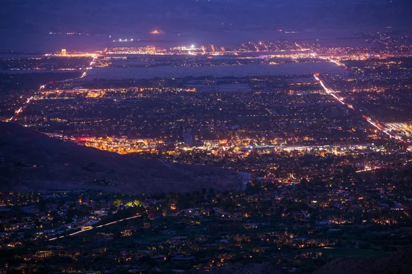 Panorama de la noche del desierto de Palm — Foto de Stock