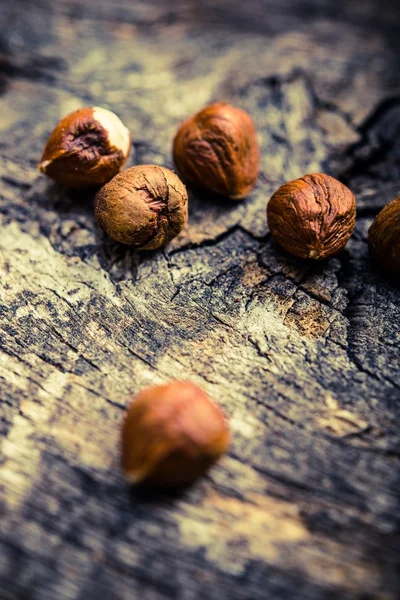 Raw Nuts on the Wood — Stock Photo, Image