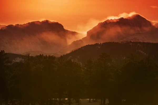 Rocky Mountain zonsondergang — Stockfoto