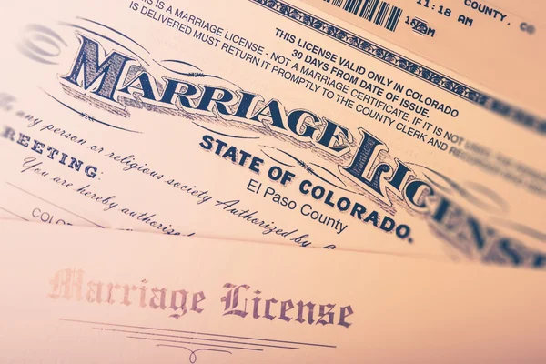 Лицензия на брак — стоковое фото