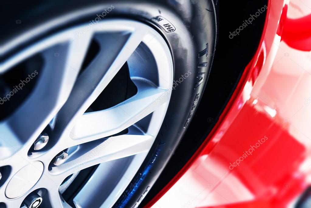 Modern Car Wheel Closeup