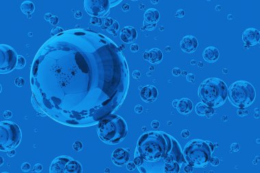 kabarcık mavi arka plan