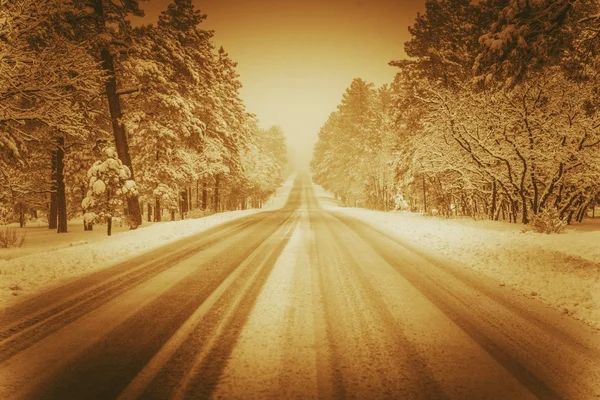 Winer Road in Sepia — Stockfoto