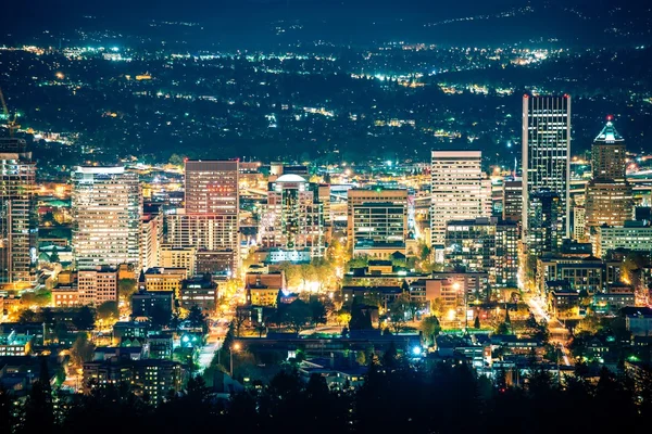 Ciudad de Portland Paisaje nocturno — Foto de Stock