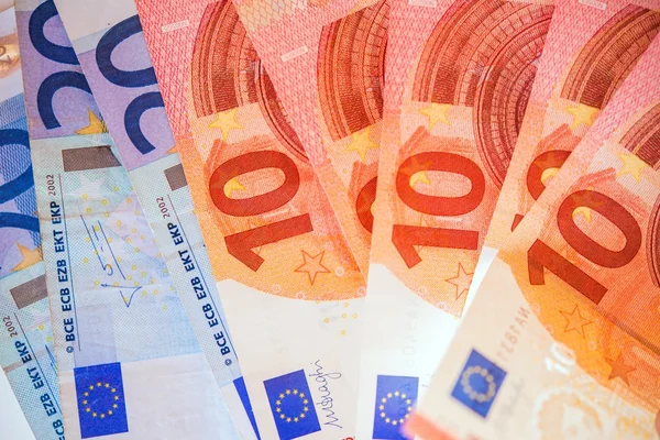 Notas de euro moeda europeia — Fotografia de Stock