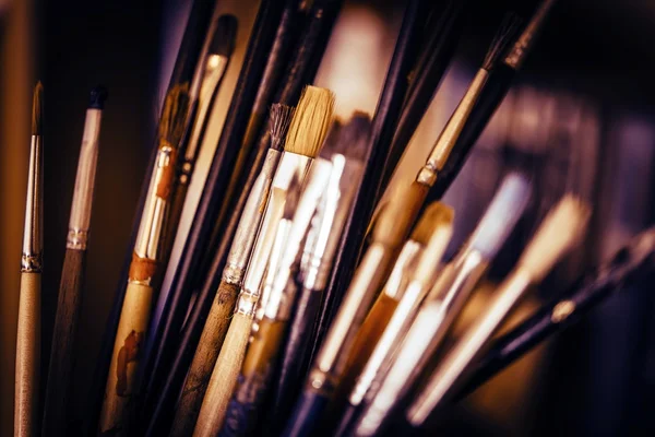 Yağlı boya boya fırçaları — Stok fotoğraf