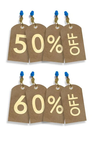 Paper Discount Tags — Stock Photo, Image