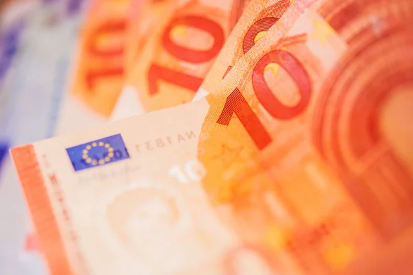 Primeros planos de las facturas del euro —  Fotos de Stock