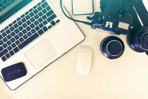 Photographer Desk — Stock Photo, Image