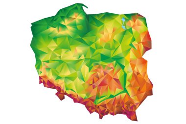 Geometric Poland Map Concept clipart