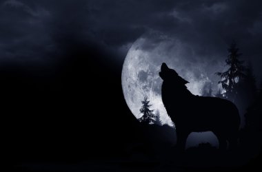 Howling Wolf Background clipart