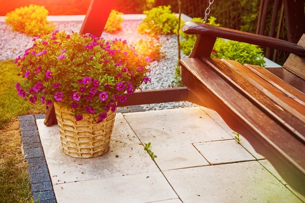 Decoración de jardín de flores — Foto de Stock