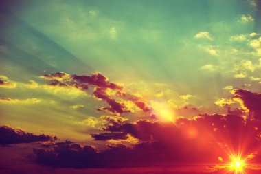 Günbatımı manzara arka plan