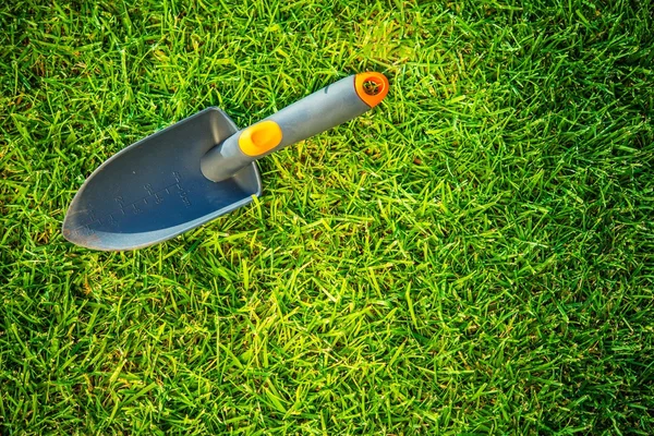 Garden Shovel on a Grass — Stock Photo, Image