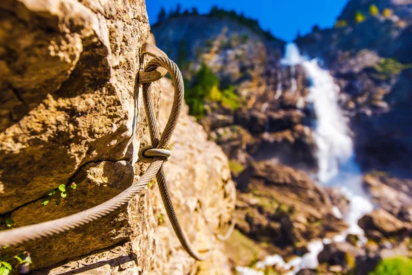 Mountain Hiking veiligheid draad — Stockfoto