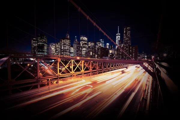 'S avonds verkeer in New York — Stockfoto