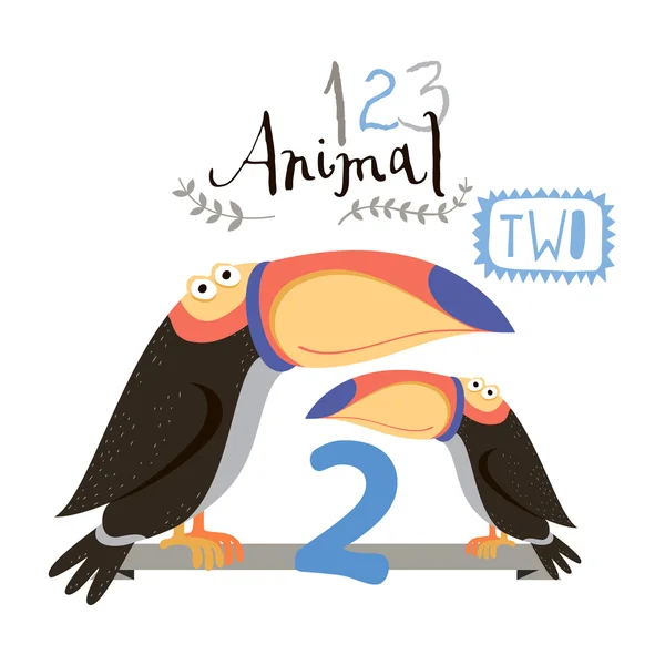Barn alfabetet av djur och figurer. Två figur. Vektor illustration. — Stock vektor