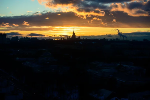 Sunset Moscow State University no inverno — Fotografia de Stock