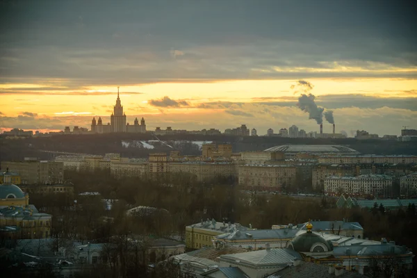 Sunset Moscow State University in winter — Stock Photo, Image