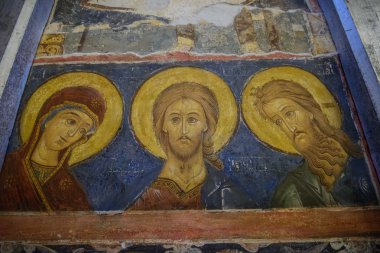 Suzdal Saint Euthymius Manastırı başkalaşım katedralde duvarlarında antik freskler