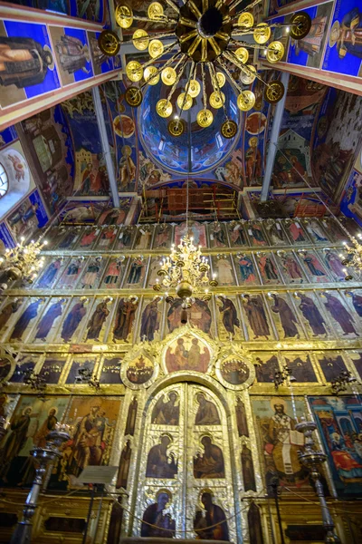 Frescos antiguos en las paredes de la catedral de la transfiguración en el monasterio de San Eutimio en Suzdal — Foto de Stock