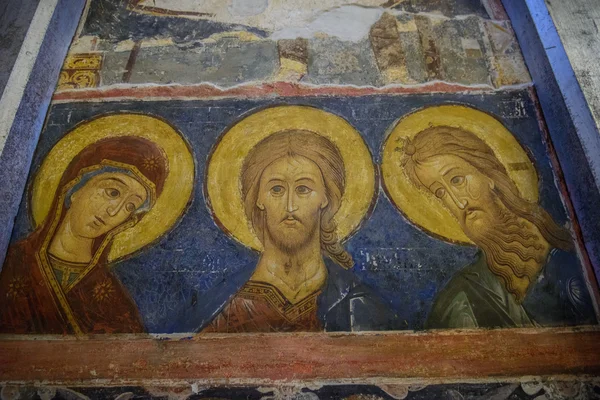 Ancient Frescoes On The Walls Of The Transfiguration Cathedral In Monastery Of Saint Euthymius In Suzdal — Stock Photo, Image