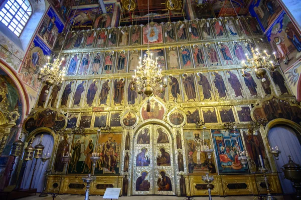 Antichi affreschi sulle pareti della Cattedrale della Trasfigurazione Nel Monastero di Sant'Eutimio In Suzdal — Foto Stock