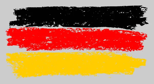 Germany Flag Charcoal Illustration with Chalk Effect — Stock Vector