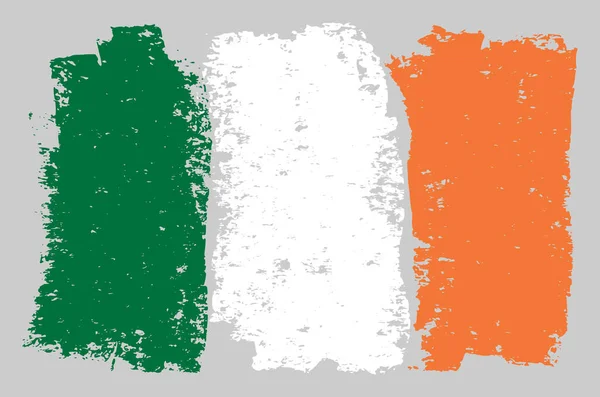 Irland Flag Charcoal Illustrazione con effetto gesso — Vettoriale Stock
