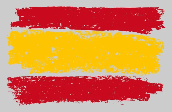 Drapeau d'Espagne Illustration au fusain avec effet craie — Image vectorielle