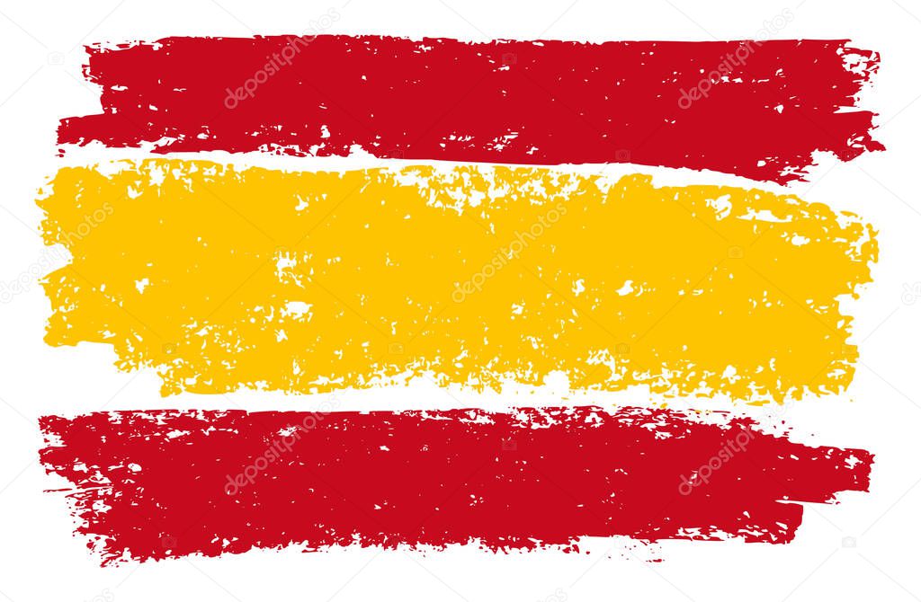 Spain Flag Sketch Illustration with Chalk Effect