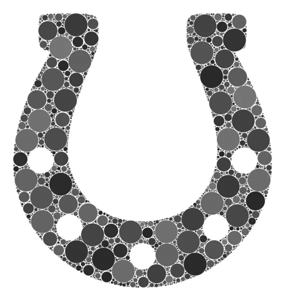 Raster Horseshoe Mosaic de pequenos círculos — Fotografia de Stock