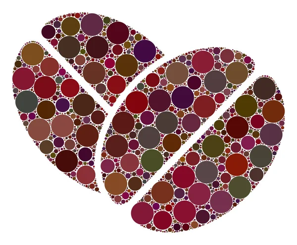 Rastrero frijoles de cacao Collage de pequeños círculos —  Fotos de Stock