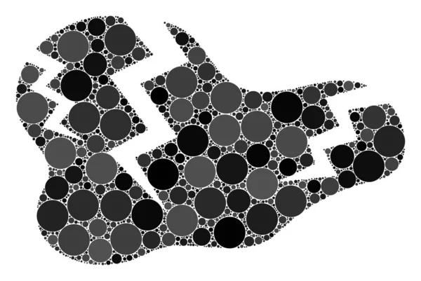 Raster Crack Mosaic of Dots — Stock Photo, Image