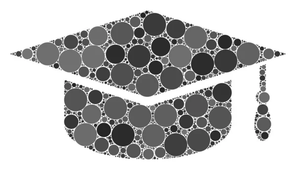 Raster Graduation cap Composition of Dots — Stock Photo, Image