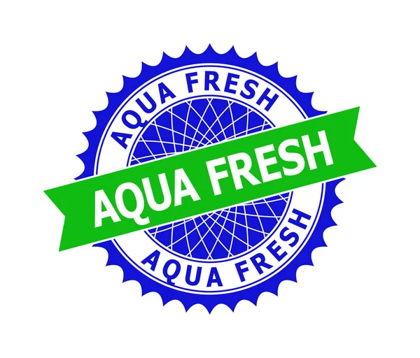 AQUA FRESH Bicolor Clean Rosette Vorlage für Stempelsiegel — Stockvektor