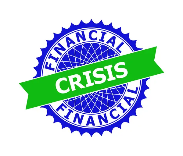 CRISIS FINANCIERA Bicolor Clean Rosette Template para marcas de agua — Vector de stock