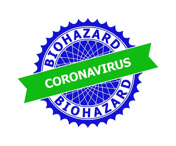 BIOHAZARD CORONAVIRUS Bicolor Clean Rosette Mall för frimärken — Stock vektor