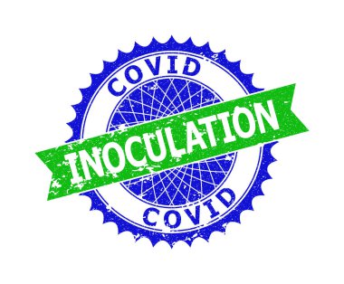 COVID INOCULATION Bicolor Rosette Grunge Damgası