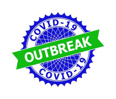 COVID-19 DITBREAK İki Renkli Mühürler İçin Temiz Rosette Şablonu