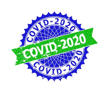 COVID-2020 Çift Renkli Rosette Grunge Mühür Mührü