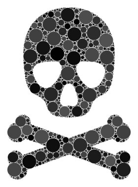 Noktaların Vektör Ölüm Kafatası Mozaiği