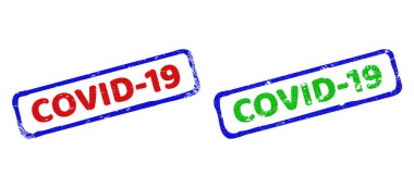 COVID-19 Çift Renkli Sert Dikdörtgen Mühürleri Aşınmış Dokularla