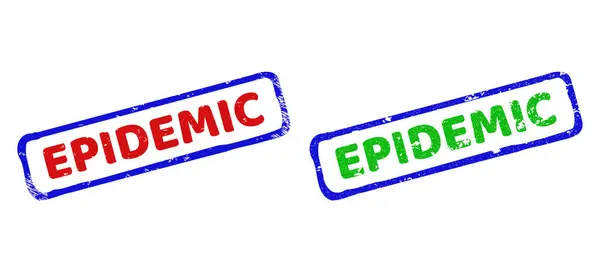 EPIDEMIC Bicolor Rough Rectangular Watermarks with Unclean Surfaces — Stock Vector