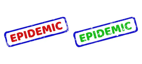 EPIDEMIC Bicolor Rough Rectangular Watermarks with Unclean Surfaces — Vector de stock