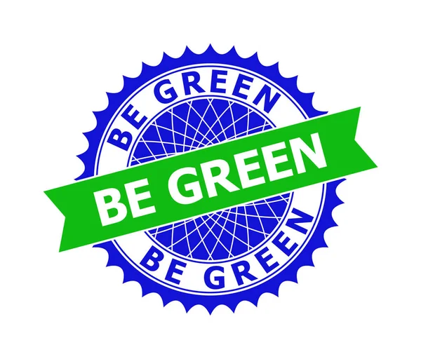 BE GREEN Bicolor Clean Rosette Plantilla para sellos — Archivo Imágenes Vectoriales