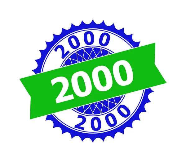 2000 Bicolor Clean Rosette sjabloon voor watermerken — Stockvector