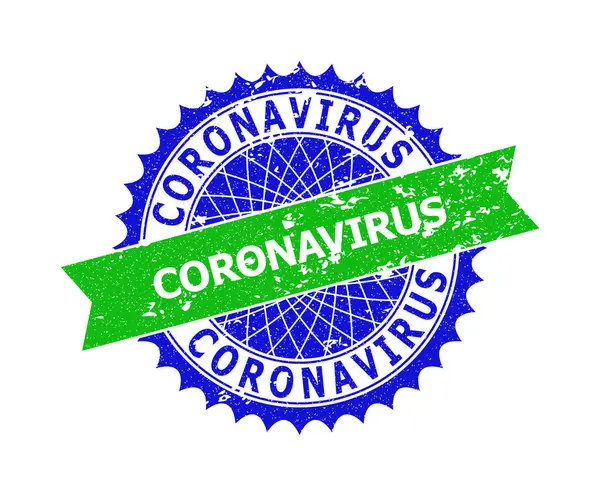 Timbro di Rosetta bicolore CORONAVIRUS — Vettoriale Stock