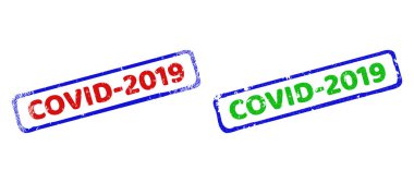 COVID-2019 Bicolor Çürük yüzeyli Kaba Dikdörtgen Pullar